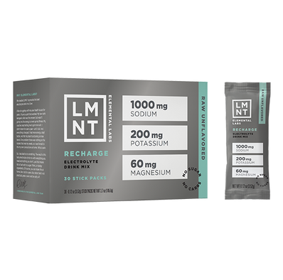 LMNT Recharge – Raw Unflavored 30 Servings