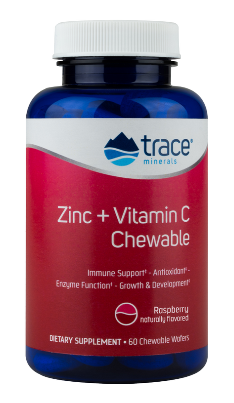 Zinc + Vitamin C Chewable Raspberry Flavor 60 Chewable Wafers